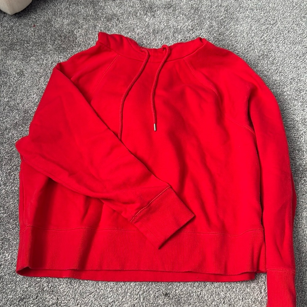 Red Cropped Hoodie